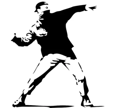 Laptop sticker Apple Banksy Revolutie - TenStickers