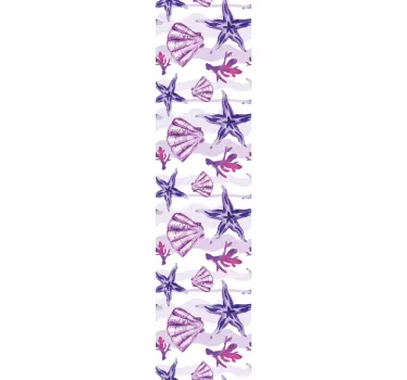 Douchedeur sticker onderwater schelp patroon - TenStickers