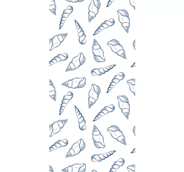 Elegant schelpenpatroon douchedeur sticker - TenStickers
