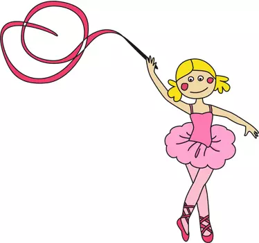 Ballerina met lint sticker - TenStickers