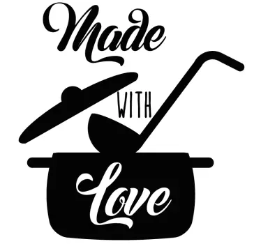 Keuken stickers Keuken met liefde gemaakt - TenStickers