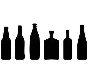 Koelkast sticker bottle silhouette collectie - TenStickers