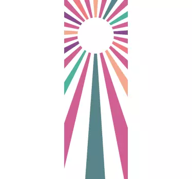 Douchedeur sticker stralende zonneburst stijl - TenStickers