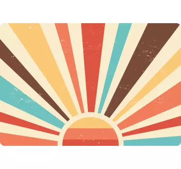 Laptopsticker abstracte vintage zonsondergang - TenStickers