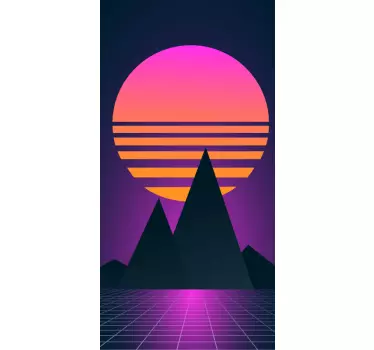 Zonsondergang berglandschap huawei sticker - TenStickers