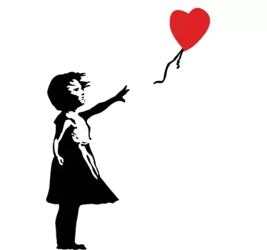 Meisje met ballon muursticker - TenStickers