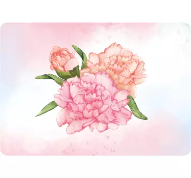 Roze bloemstuk laptop sticker - TenStickers