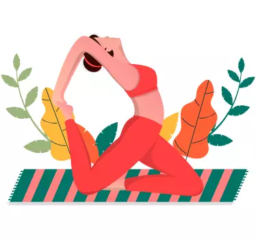 Yogahouding illustratie fashion sticker - TenStickers