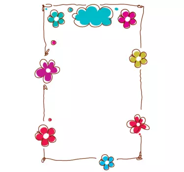 Sticker whiteboard bloemen - TenStickers