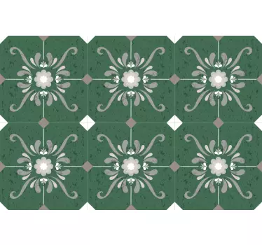 Groen tegelstickers badkamer - TenStickers