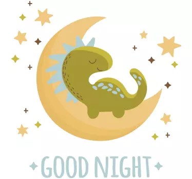 Dino muursticker Goede nacht met dinosaurus - TenStickers