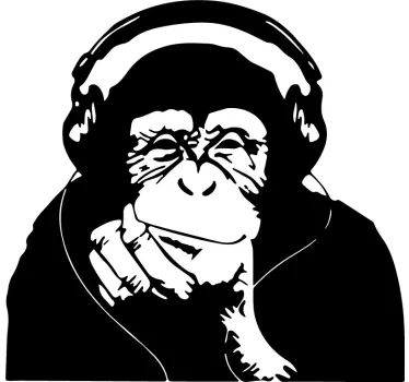 Muursticker kunst Denken aap banksy - TenStickers
