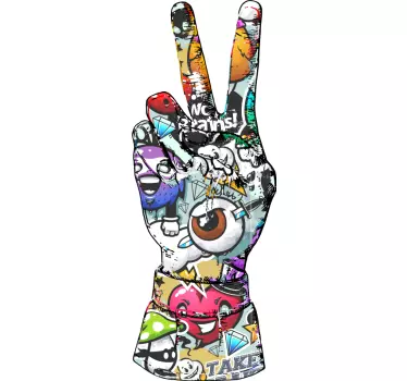 Urban muurstickers Graffiti hand kleurrijk - TenStickers