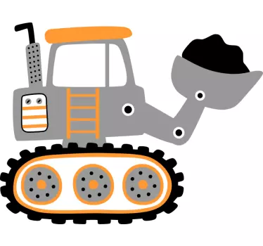 Doorschijnende sticker schattige graafmachine ontwerp - TenStickers