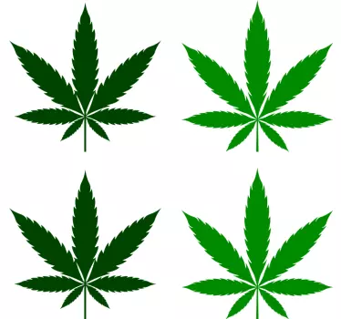 Muurstickers planten Cannabis blad - TenStickers