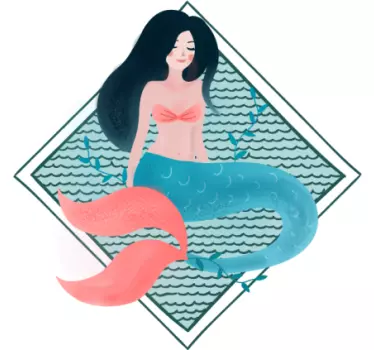 Douchedeur sticker zeemeermin grafisch ontwerp - TenStickers