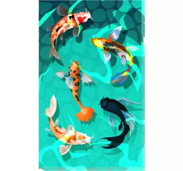 Douchewand stickers Koi douche - TenStickers