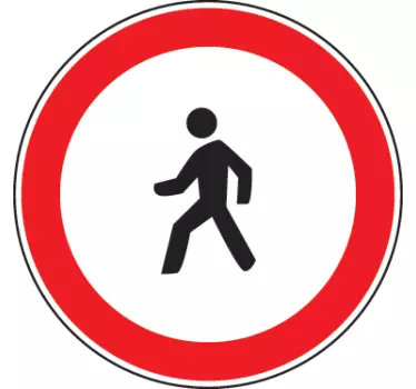 Muursticker verboden voor voetgangers - TenStickers