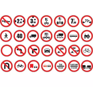 Muursticker Verkeersborden - TenStickers