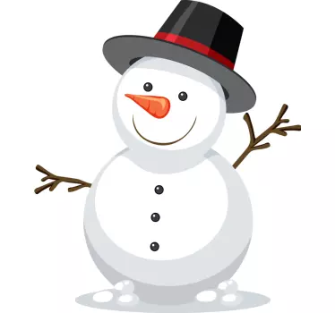 Kerststickers Sneeuwpop met armen uit - TenStickers