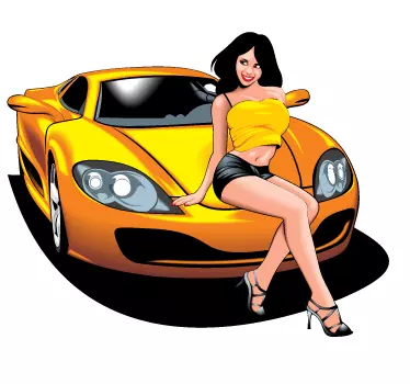 Sportauto meisje - TenStickers