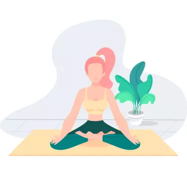 Fashion sticker yoga pose afbeelding - TenStickers