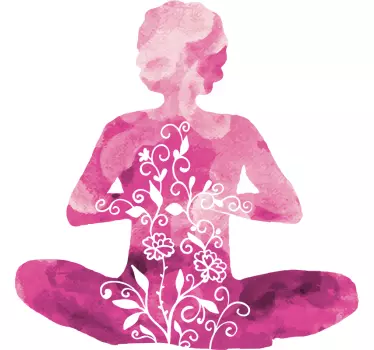 Fashion sticker meditatieve silhouetkunst - TenStickers