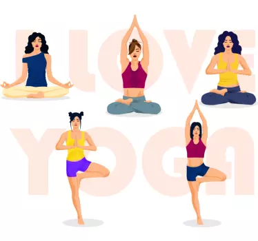 Fashion sticker yoga houdingen collectie - TenStickers