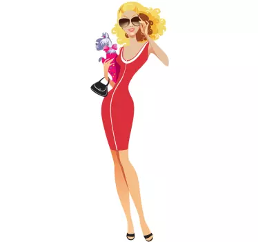 Sticker mooie jonge dame - TenStickers