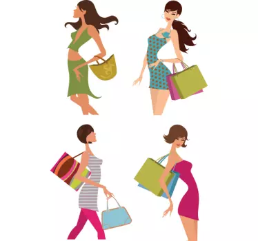 Sticker mooie dames shoppen - TenStickers