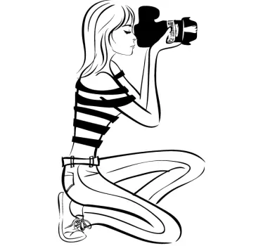 Sticker vrouw fotograaf - TenStickers