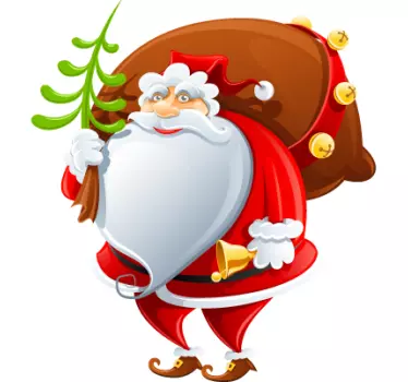 Sticker kerstman tekening cadeaus - TenStickers