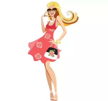 Sticker blonde jonge dame - TenStickers