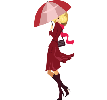 Chique vrouw met paraplu fashion sticker - TenStickers