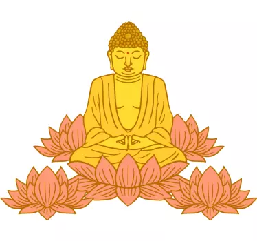 Muursticker kunst lotus boeddha figuur - TenStickers