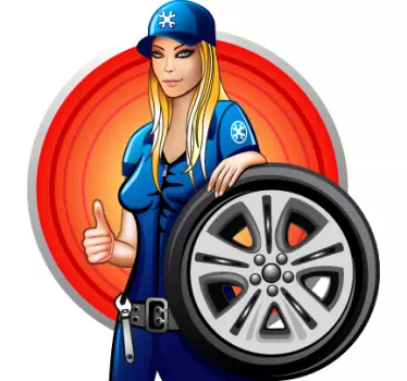 Sticker vrouwlijke garagist - TenStickers