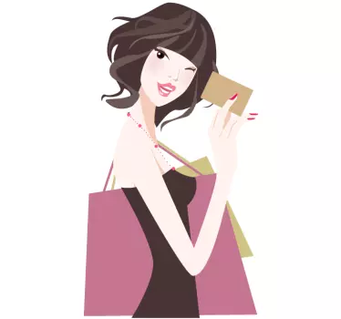 Sticker shoppen dame credit card - TenStickers