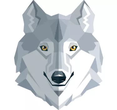 Raamsticker geometrisch wolf gezicht - TenStickers