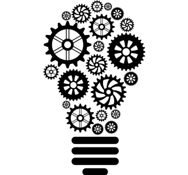 Muursticker patroon tandwielen lampvorm - TenStickers