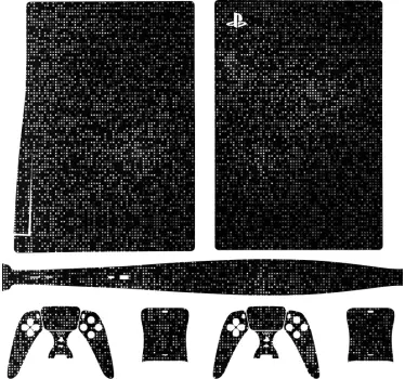 Ps5 sticker zwart patroon technologie - TenStickers