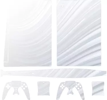Ps5 sticker vloeibare witte textuur - TenStickers