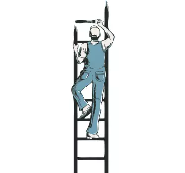 Sticker verver op ladder - TenStickers