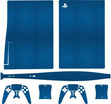 Ps5 sticker blauwe textuur cover - TenStickers