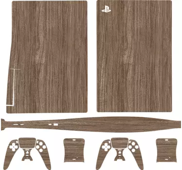 Ps5 sticker houtnerf textuur cover - TenStickers