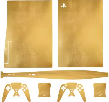 Ps5 sticker gouden console cover - TenStickers
