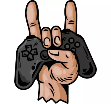 Decoratie sticker games stone hand sign - TenStickers