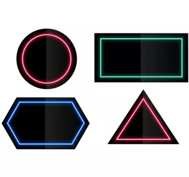 Sticker geometrische vormen neon gekleurde accenten - TenStickers