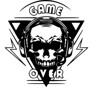 Decoratie sticker games skull headset embleem - TenStickers