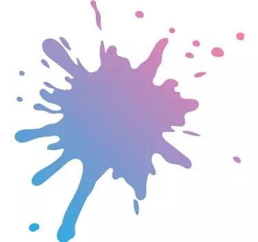 Stickers kunst Splash kleur roze en blauwe tint - TenStickers