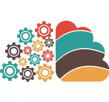 Sticker geometrische vormen kleurrijke tandwielpatronen - TenStickers